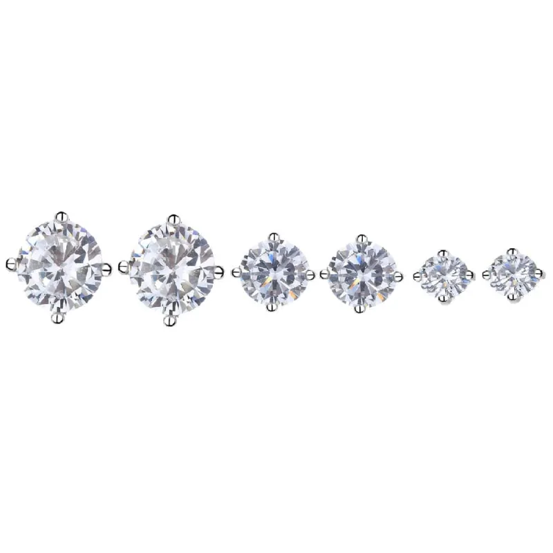 Amy and Annette Sterling Silver Stud Set (Set of 3) with crystals from Swarovski sold by Zulily
