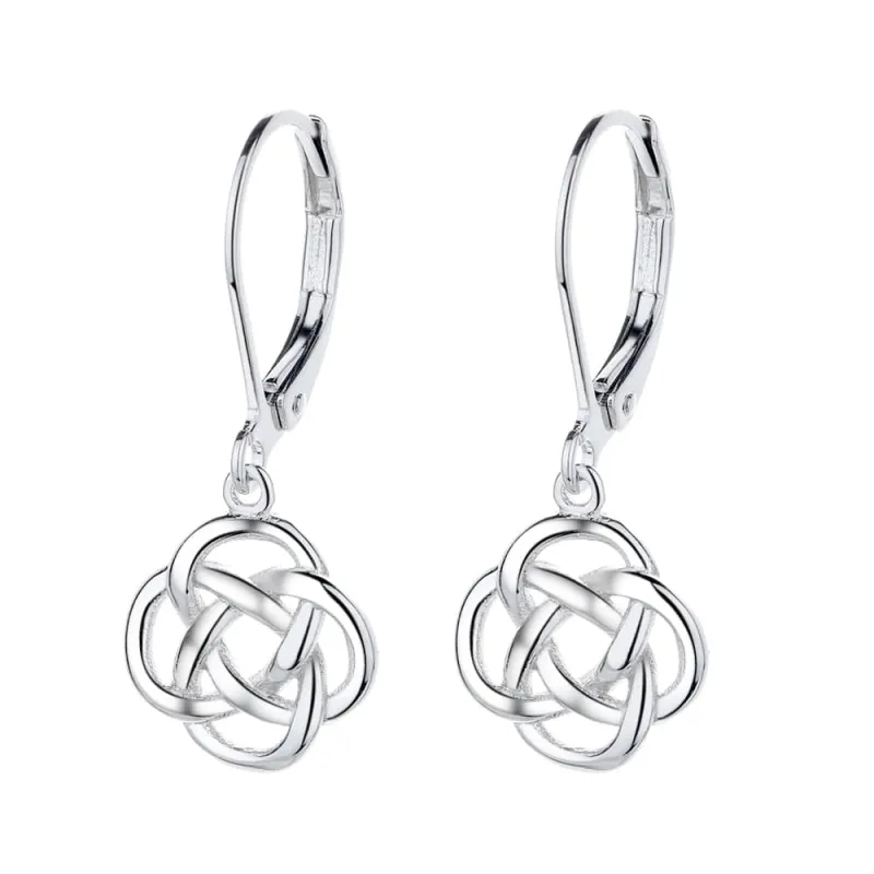 Amy and Annette Sterling Silver Celtic Leverback Earrings, 22mm sold by Zulily