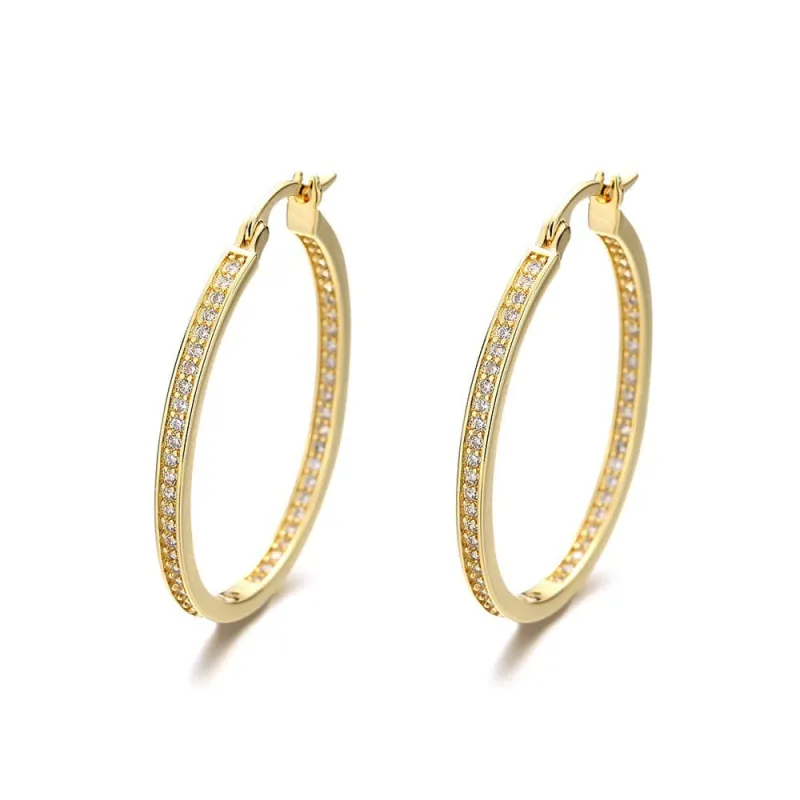 Amy and Annette 14K Gold Hoop Earrings with crystals from Swarovski sold by Zulily