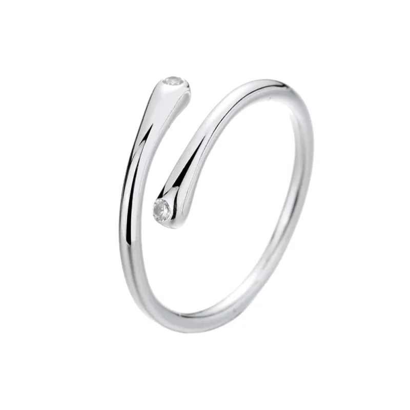 Amy and Annette Sterling Silver Adjustable Band with Swarovski Crystal sold by Zulily