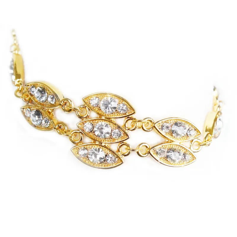 Fresh Fab Finds Noble Burnished Gold Bling Rhinestone Bracelet made by Zulily