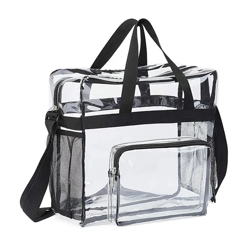 Fresh Fab Finds Clear Crossbody Bag Stadium Approved Clear Transparent Shoulder Bag See Through Zip Pouch Tote Bag Handbag with 11LBS Load sold by Zulily
