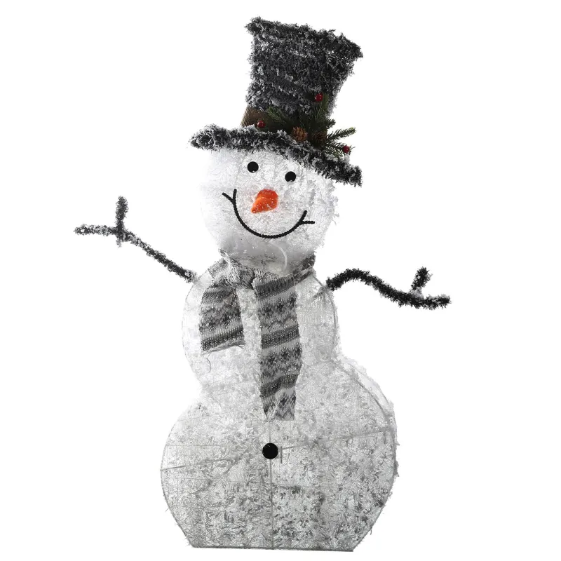 Fresh Fab Finds LED Christmas Snowman Decoration Light Collapsible Battery Operated Lighted Snowman Indoor Outdoor Garden Light with Removable Hands Scarf sold by Zulily