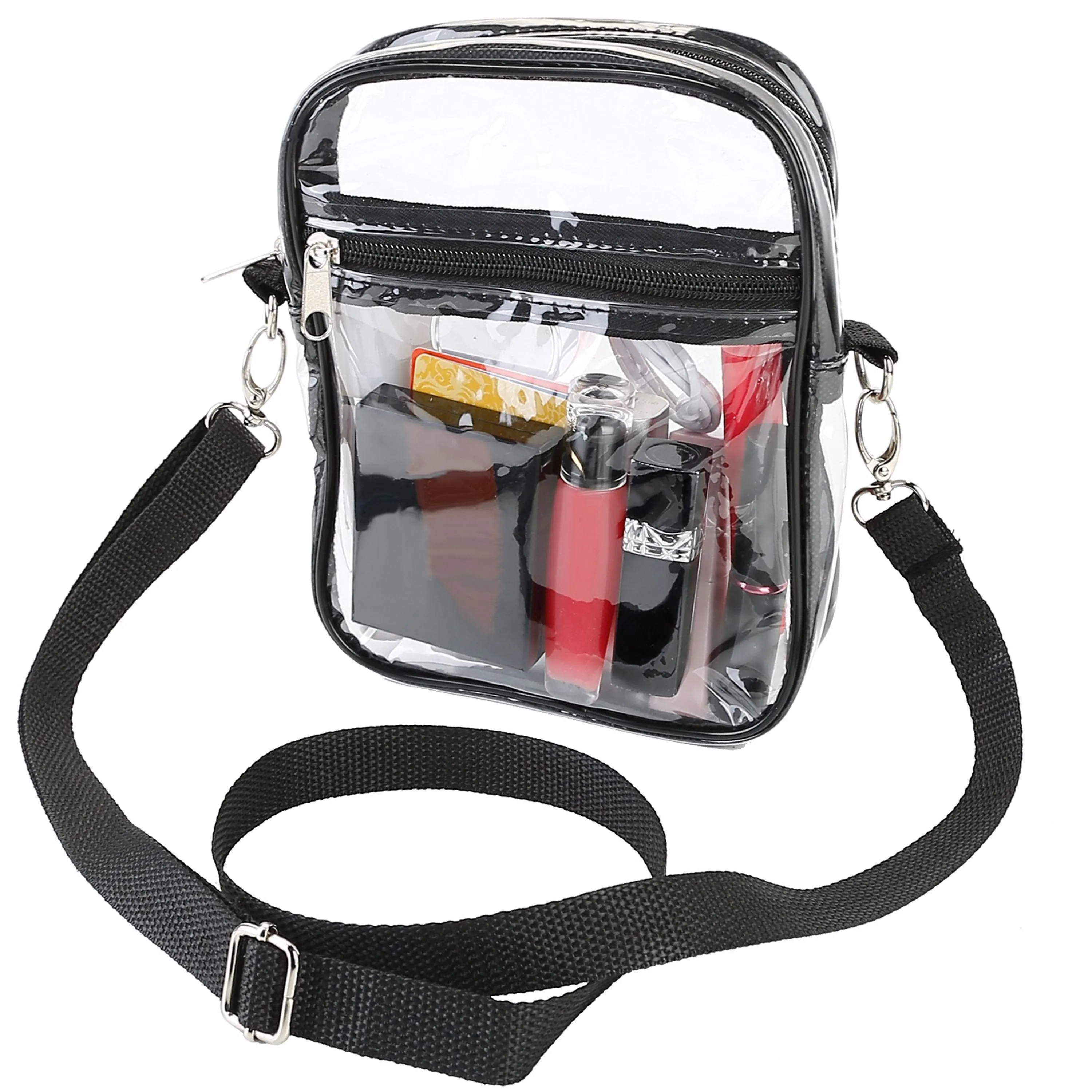 Fresh Fab Finds Clear Crossbody Bag Stadium Approved Clear Purse Transparent Small Shoulder Bag See Through Zip Pouch Tote Bag Handbag 44OZ w/ Adjustable Strap sold by Zulily