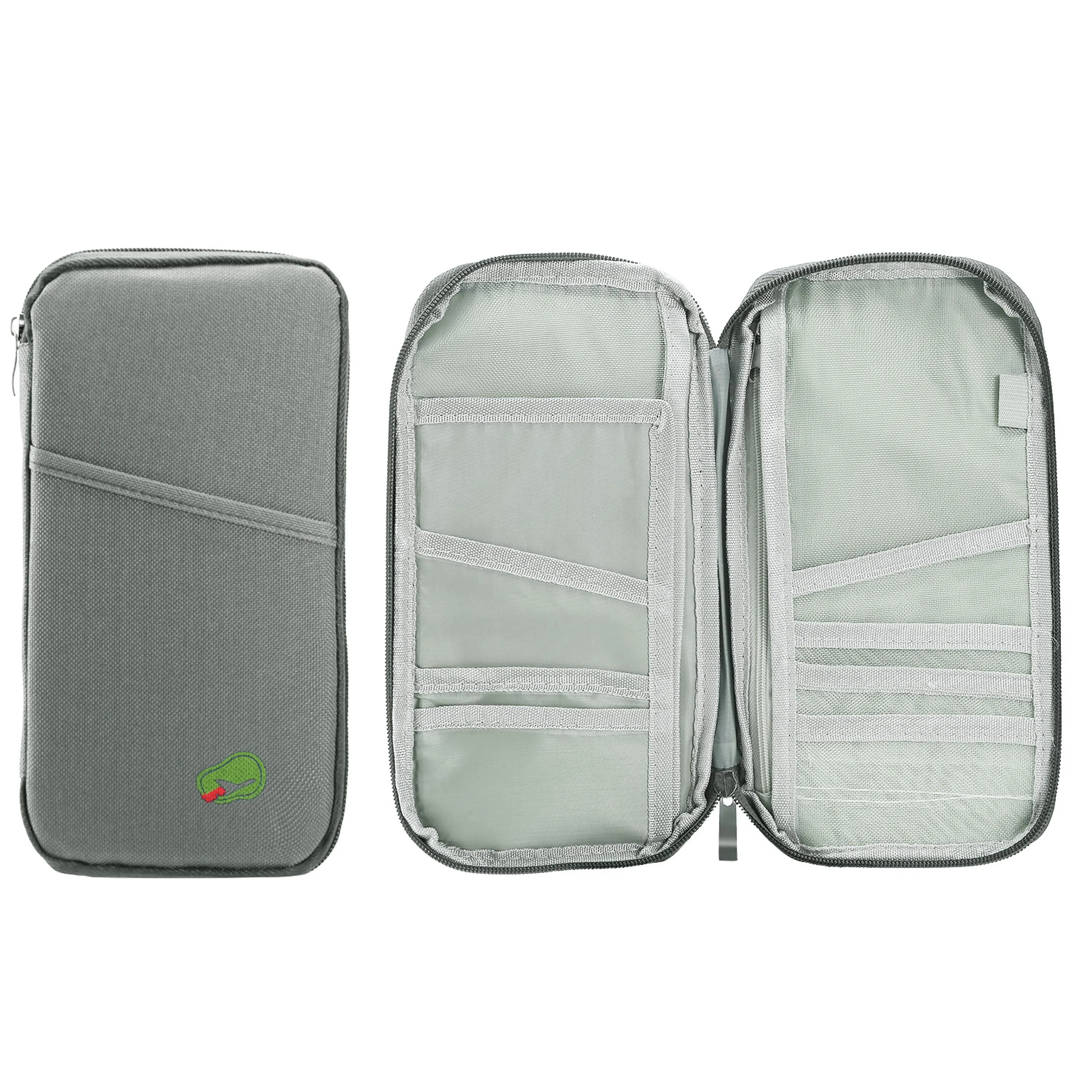 Fresh Fab Finds Travel Passport Wallet 12Cells Ticket ID Credit Card Holder Water Repellent Documents Phone Organizer Zipper Case Business Trip Daily Use sold by Zulily