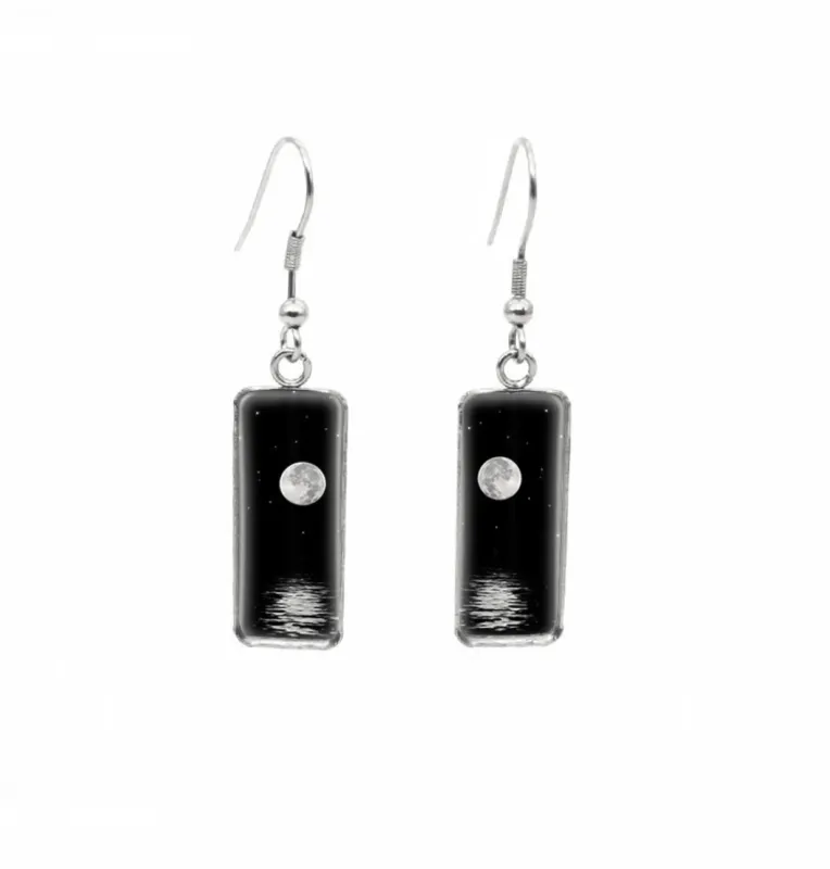 Don't AsK Rectangular Art-Print Drop Earrings – Moonlight Over Water – Lightweight Dangle Earrings for Women sold by Zulily