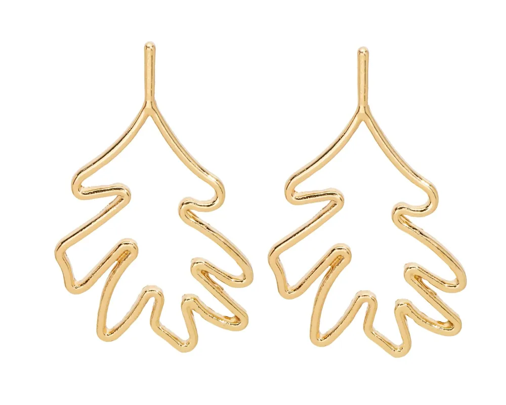 Don’t AsK Goldtone Open Leaf Drop Earrings – Minimalist Leaf Dangles sold by Zulily