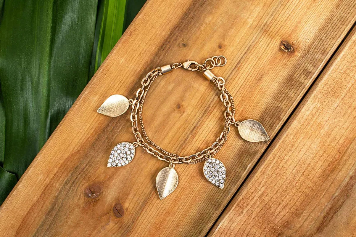 Don’t AsK Goldtone Leaf Charm Bracelet – Delicate Nature Bracelet sold by Zulily