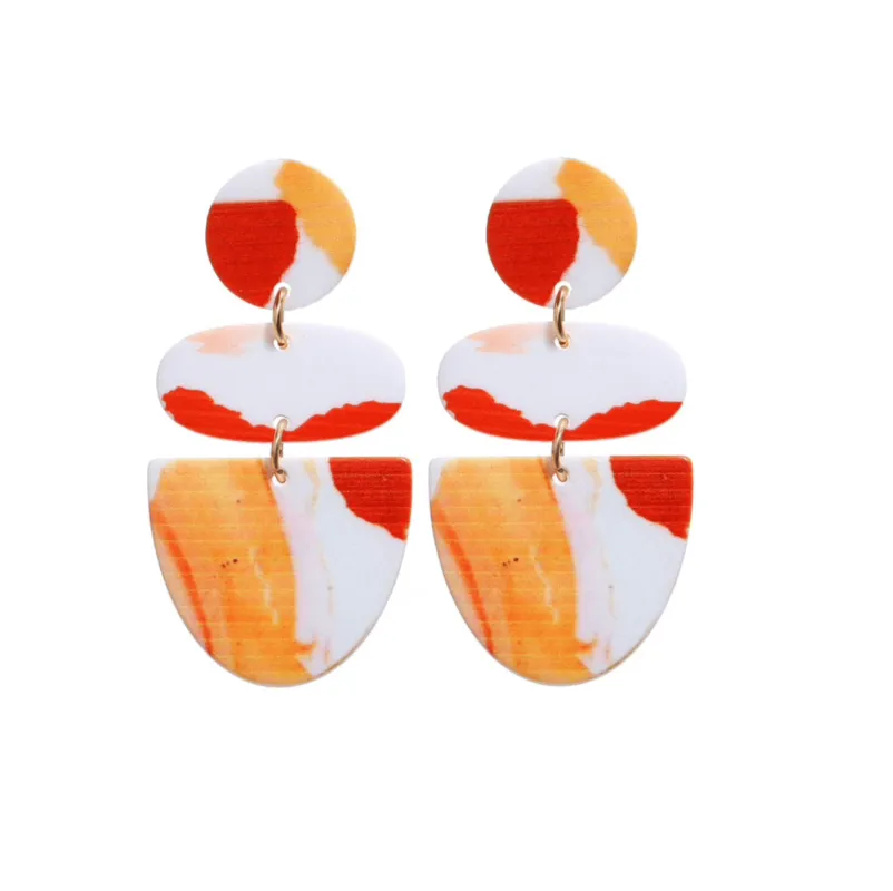 Don’t AsK White Red Orange Marbled Drop Earrings – Swirl Resin Dangles sold by Zulily