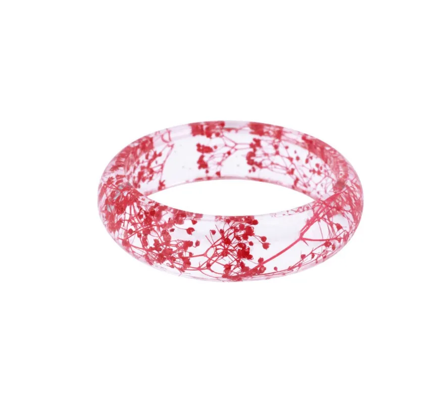 Don’t AsK Floral Transparent Cuff Bracelet – Clear Resin Cuff with Rose Dried Flowers made by Zulily