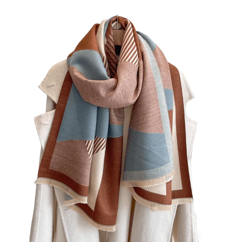 Brown & Blue Plaid Striped Fringe-Trimmed Scarf sold by Zulily