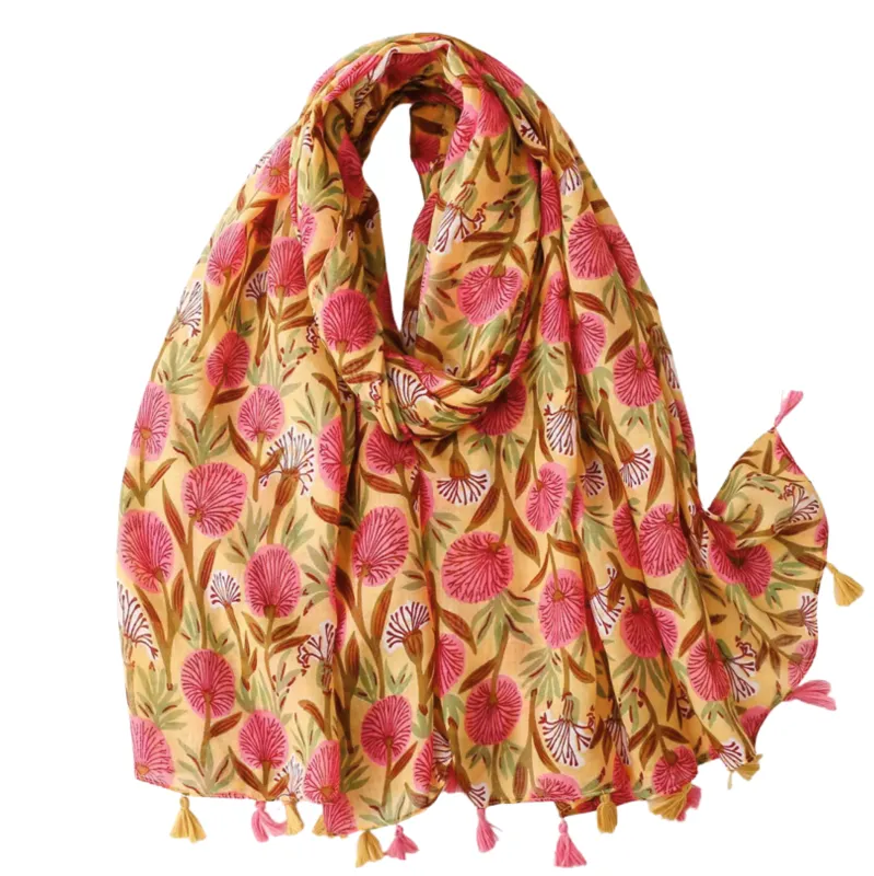 Yellow and Pink Spray Flower Scarf sold by Zulily