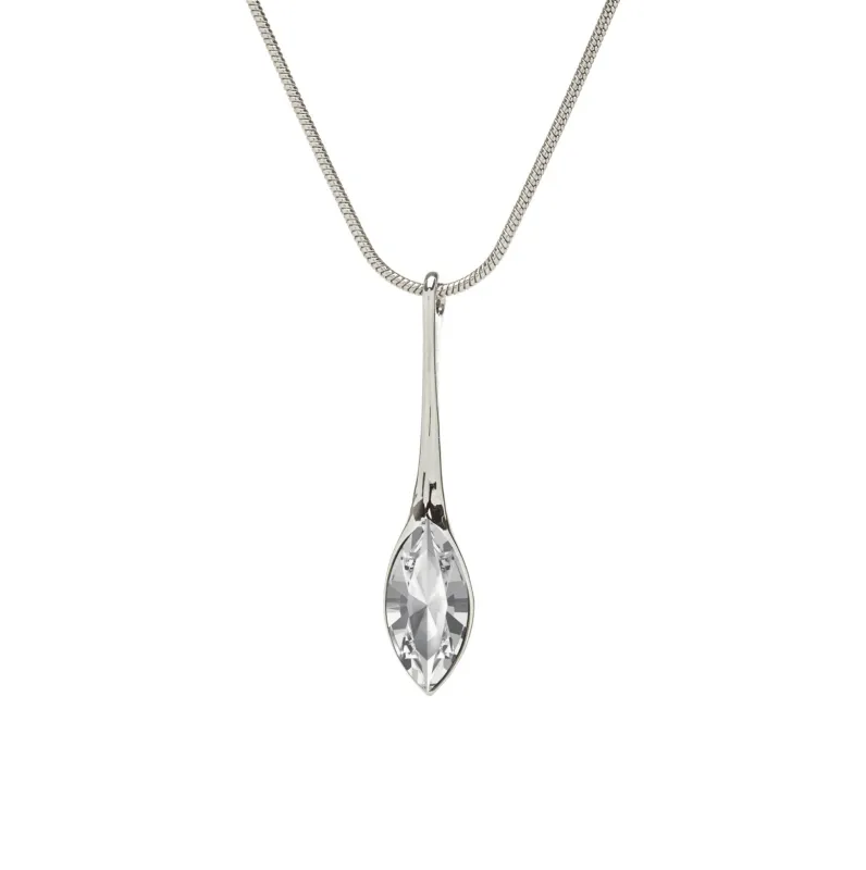 Elegant Long Clear Marquis Navette Drop Necklace with Swarovski Crystals sold by Zulily
