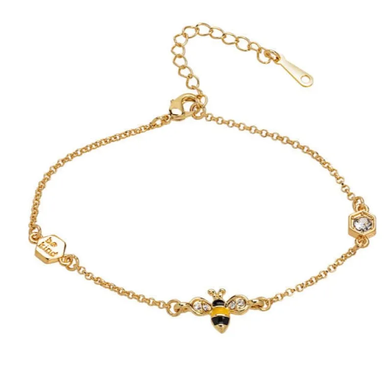 Clear Swarovski Crystal Bracelet – Bee Kind Bracelet Gold Plated Swarovski sold by Zulily