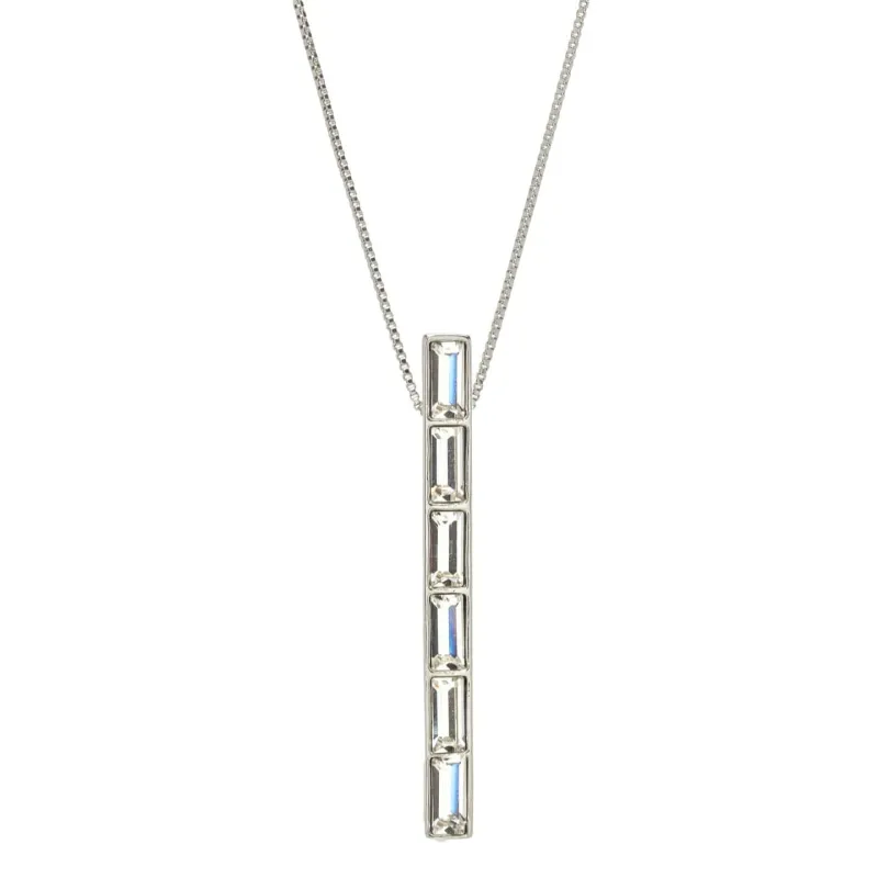 Clear Swarovski Crystal Necklace – Rectangular Crystal Swarovski Bar Pendant Necklace sold by Zulily