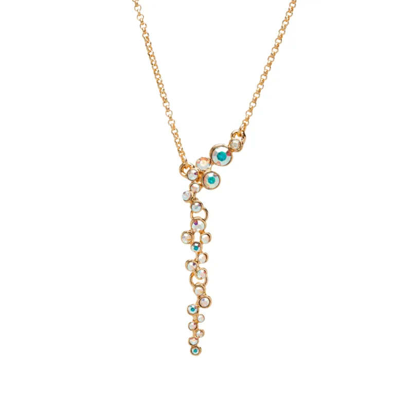 Gold Ab Swarovski Crystal Necklace – Aurora Borealis Clustered Pendant With Swarovski Crystals sold by Zulily