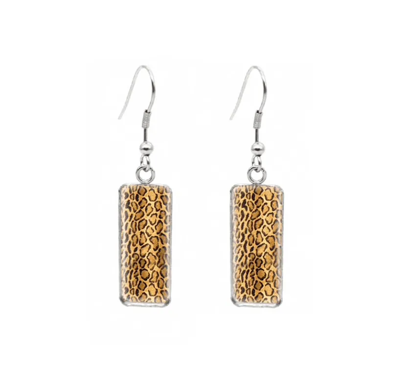 Don't AsK Rectangular Art-Print Drop Earrings – Leopard Print – Lightweight Dangle Earrings for Women sold by Zulily