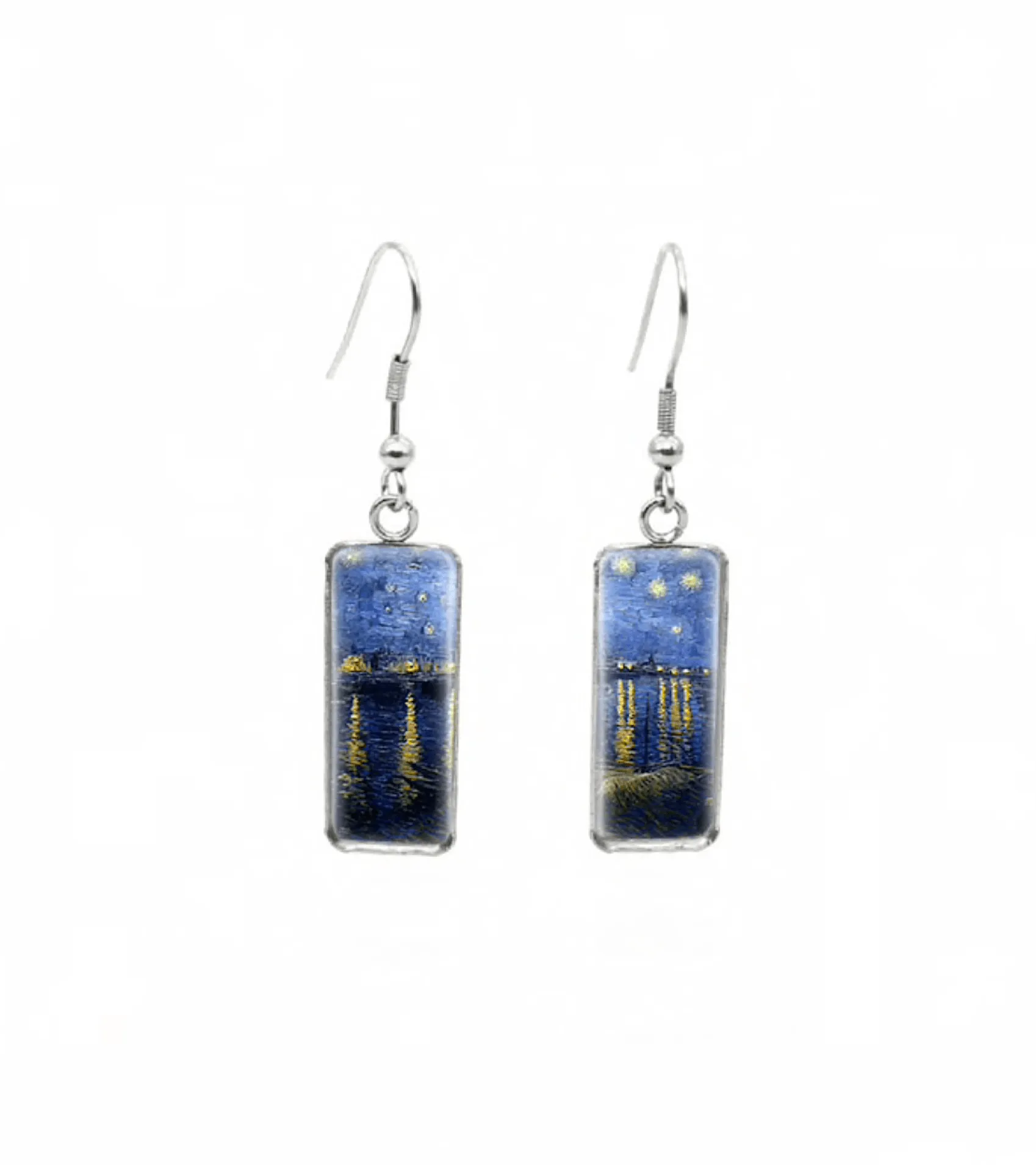 Don't AsK Rectangular Art-Print Drop Earrings – Lights at Night – Lightweight Dangle Earrings for Women sold by Zulily