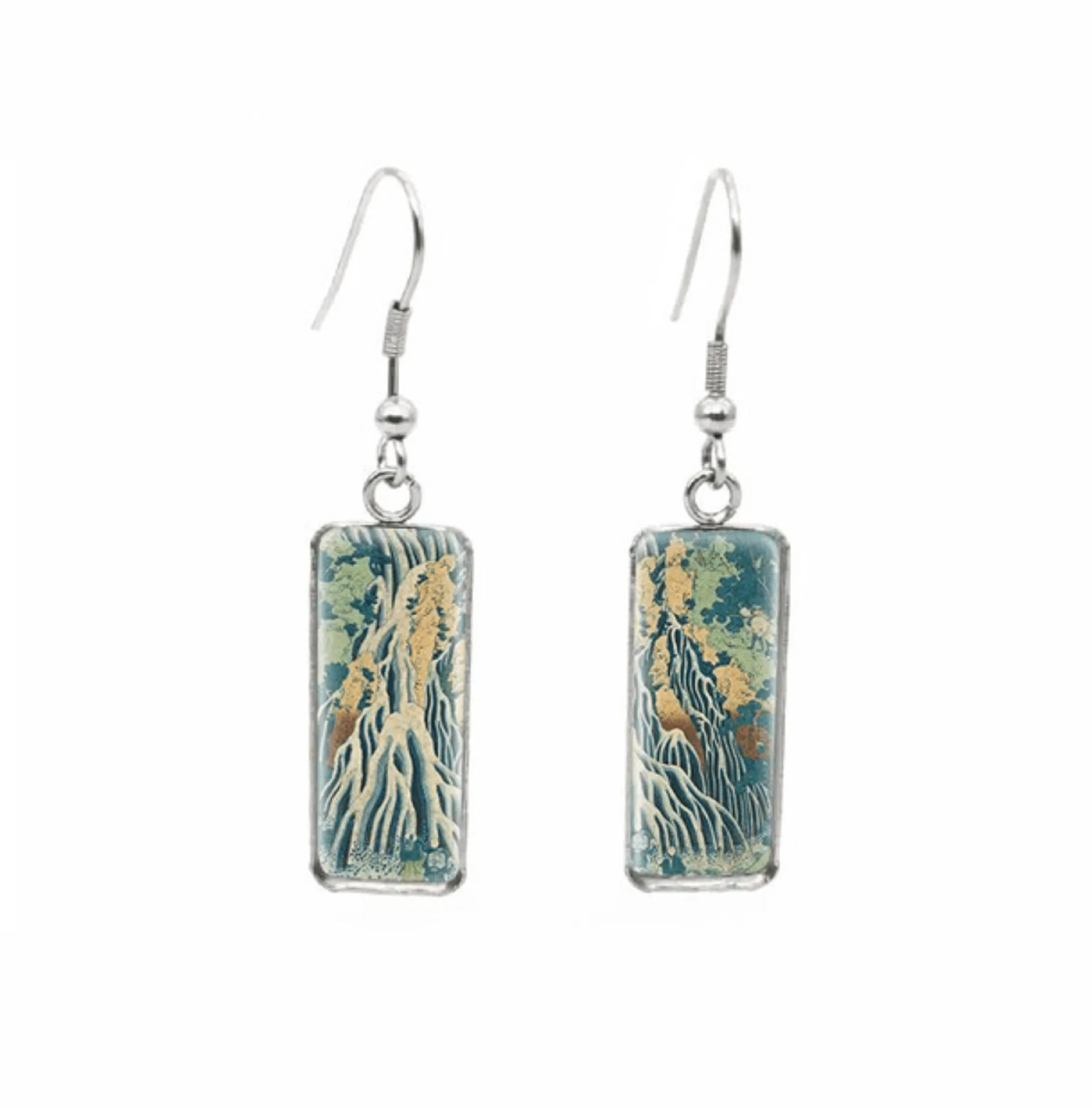 Don't AsK Rectangular Art-Print Drop Earrings – Vintage Mountain – Lightweight Dangle Earrings for Women sold by Zulily