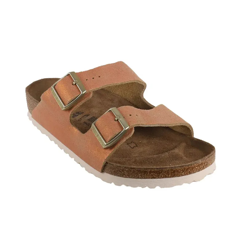 Birkenstock Arizona Suede Leather Sandals Washed Metallic Sea Copper 37 Regular/Wide sold by Zulily