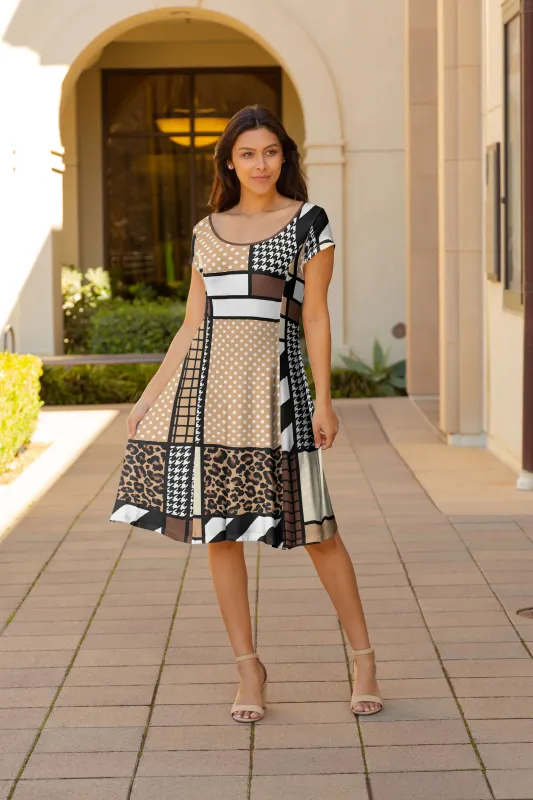 Lily by Firmiana Women's Cap Sleeve Short Dress Black & White Stripe Mix sold by Zulily