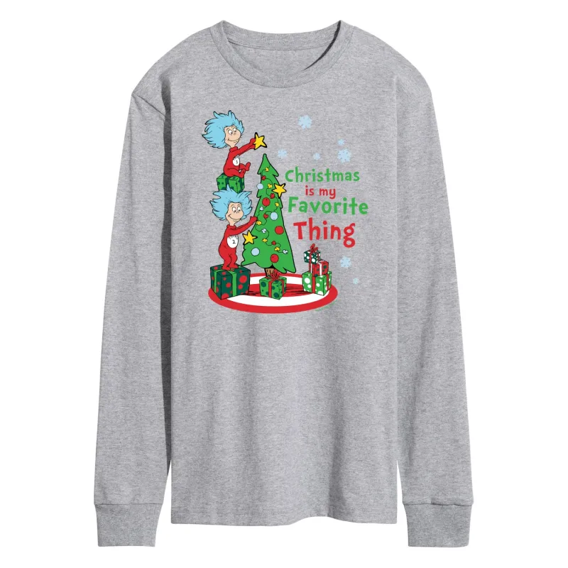 Cat in the Hat - Christmas Is A Family Thing - Men's Long Sleeve T-Shirt sold by Zulily