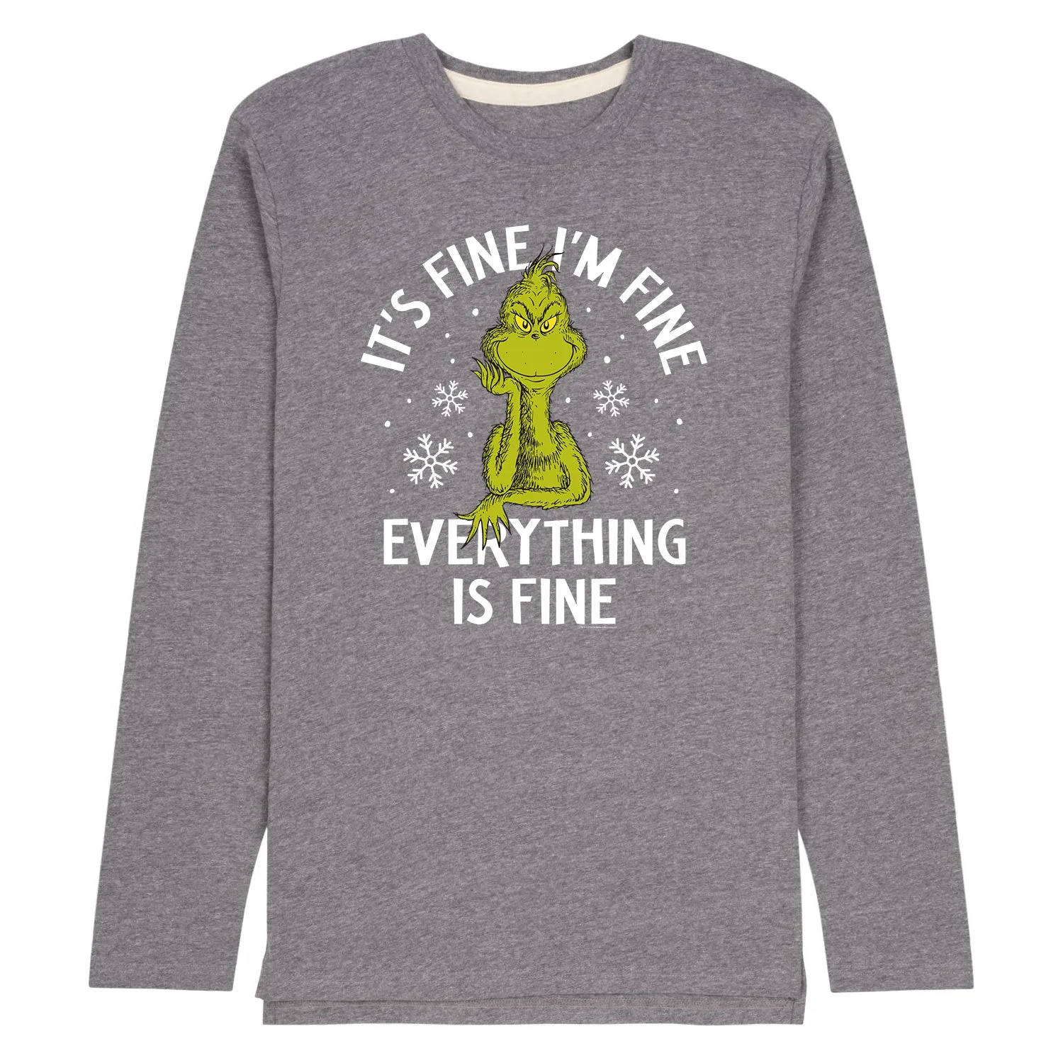 Dr. Seuss - Grinch Everything is Fine - Men's Long Sleeve Graphic T-Shirt sold by Zulily product image thumbnail 2