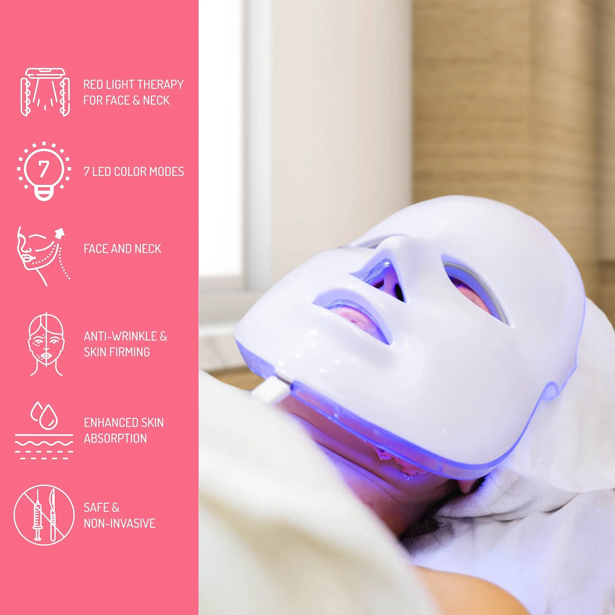 Pursonic 7-in-1 LED Light Therapy Face Mask – Advanced Skincare at Home sold by Zulily product image thumbnail 2