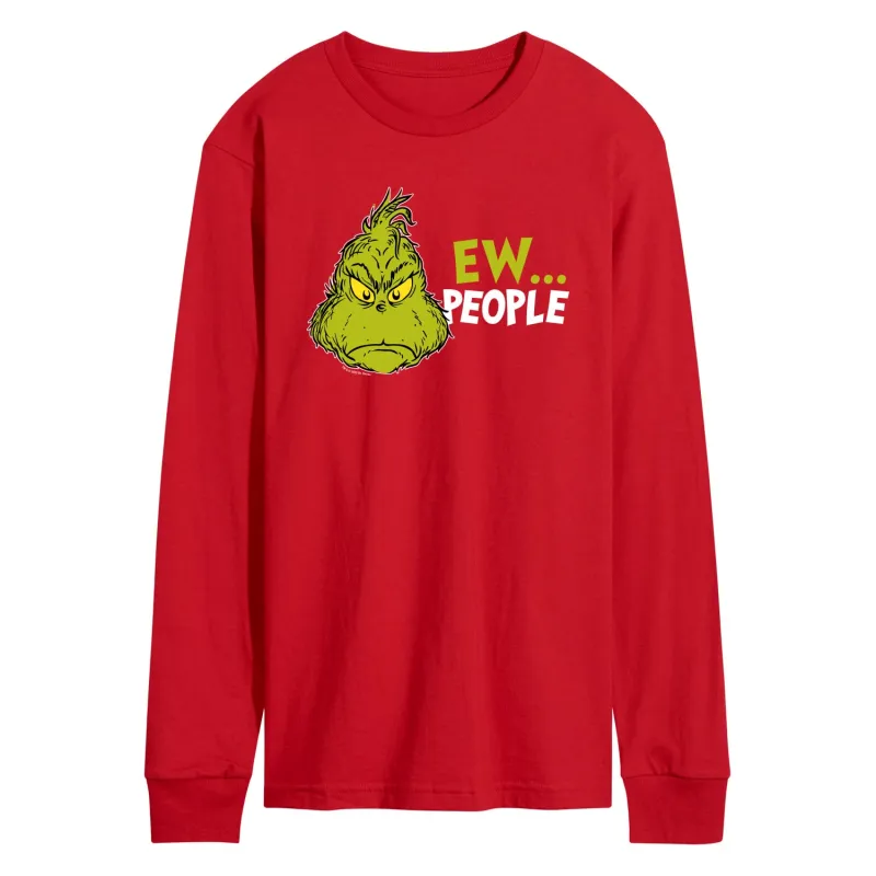 Dr. Seuss The Grinch - Christmas - Ew People. - Men's Long Sleeve T-Shirt sold by Zulily