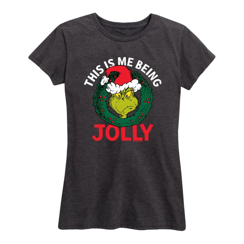 Dr. Seuss - The Grinch This Is Me Being Jolly - Women's Short Sleeve Graphic T-Shirt sold by Zulily
