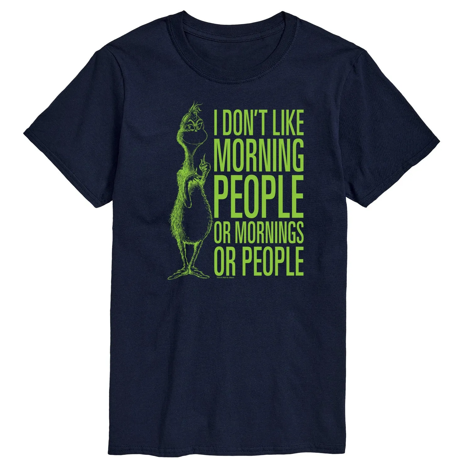 Dr. Seuss The Grinch - Christmas - I Don't Like Morning Or People - Men's Short Sleeve Graphic T-Shirt sold by Zulily product image thumbnail 2