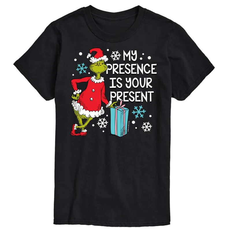 The Grinch - My Presence Is Your Present - Men's Short Sleeve Graphic T-Shirt sold by Zulily