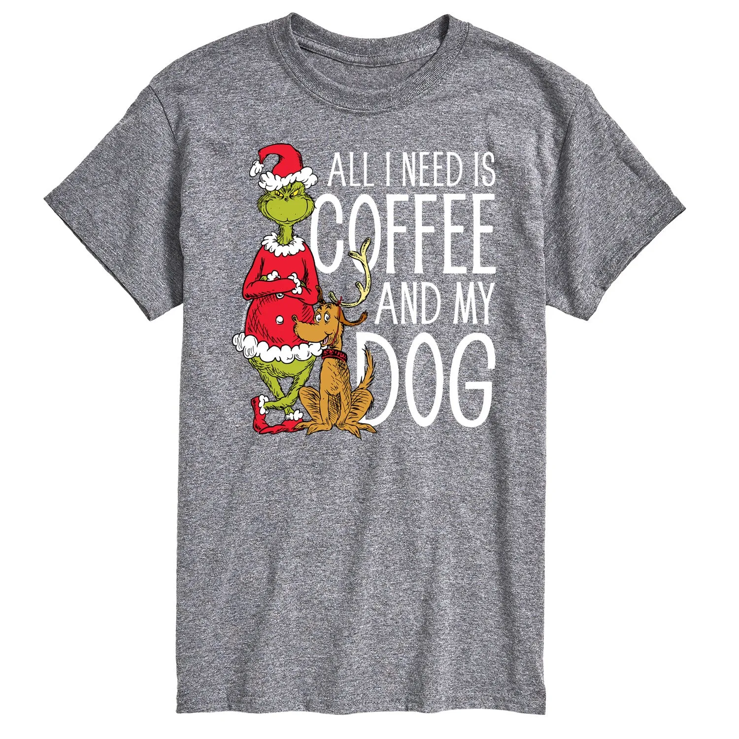 The Grinch - All I Need Is Coffee And My Dog - Men's Short Sleeve Graphic T-Shirt sold by Zulily