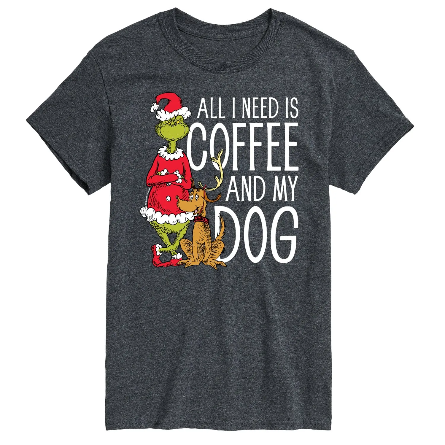 The Grinch - All I Need Is Coffee And My Dog - Men's Short Sleeve Graphic T-Shirt sold by Zulily product image thumbnail 3