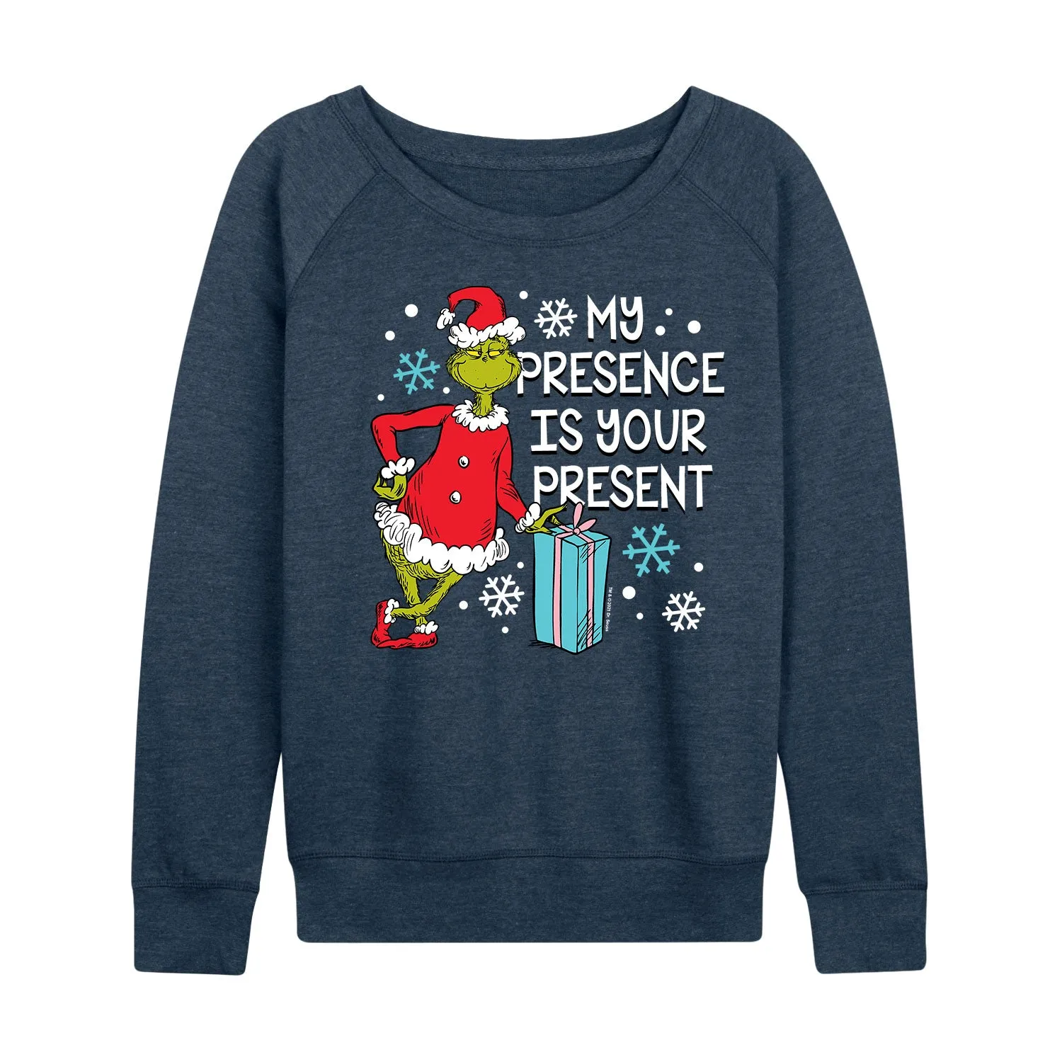 Dr. Seuss - The Grinch My Presence Is Your Present - Women's Lightweight French Terry Long Sleeve Shirt sold by Zulily product image thumbnail 2