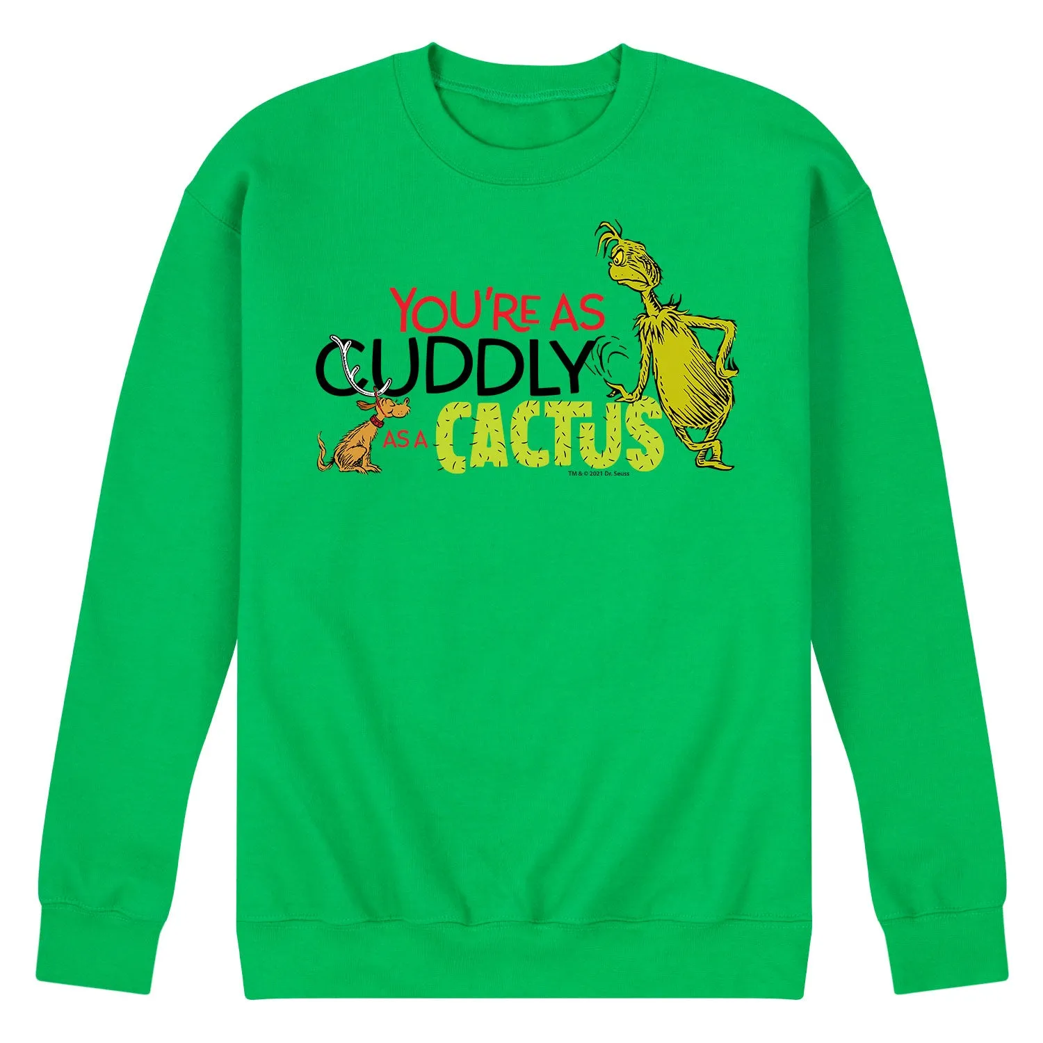 Dr. Seuss - Grinch and Max Coffee and My Dog - Men's Crew Neck Fleece Pullover sold by Zulily product image thumbnail 2