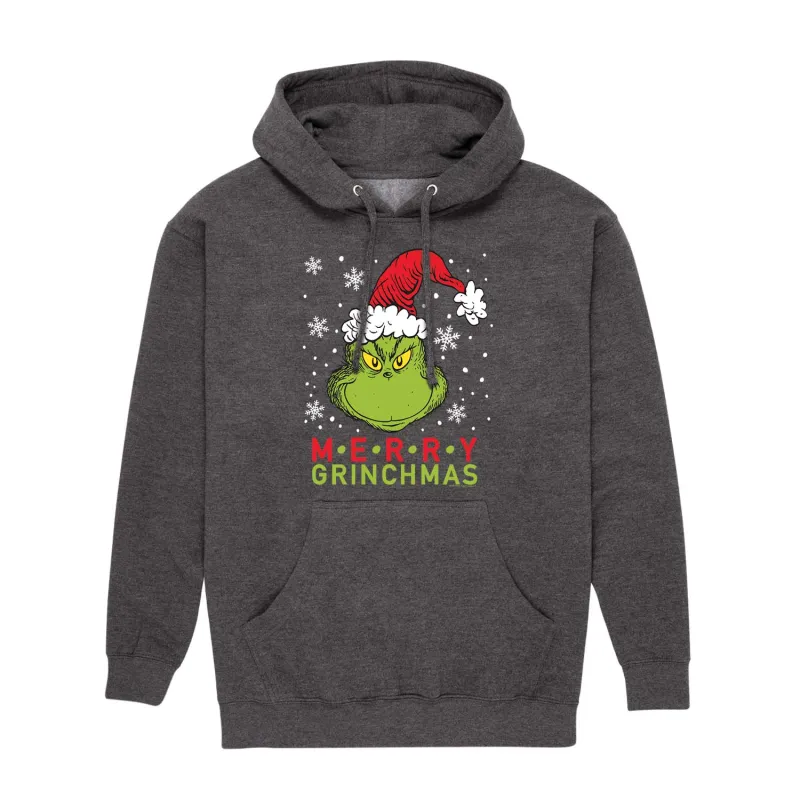 Dr. Seuss - Merry Grinchmas Santa Grinch - Men's Pullover Hooded Fleece Sweatshirt sold by Zulily