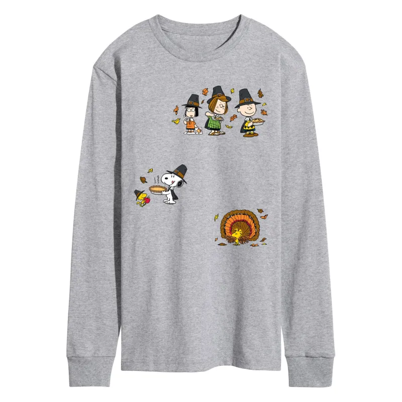 Peanuts - Thanksgiving - Men's Long Sleeve Graphic T-Shirt sold by Zulily