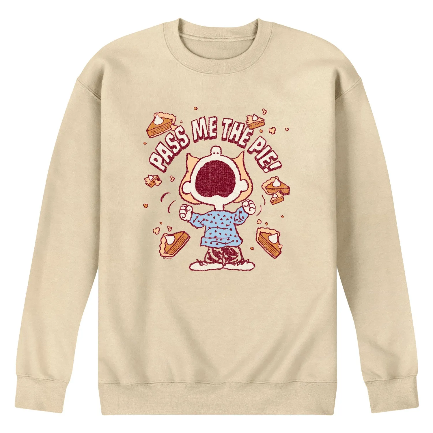 Peanuts - Pass The Pie - Men's Long Sleeve Crew Fleece Sweatshirt sold by Zulily product image thumbnail 2