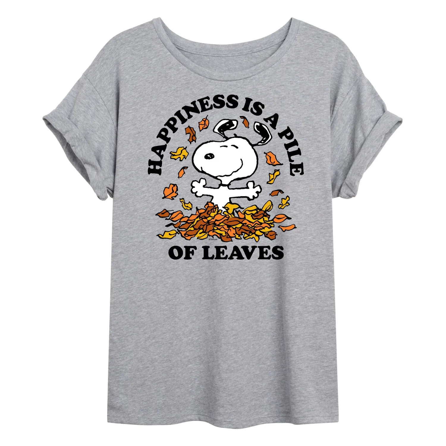 Peanuts - Happiness Is A Pile Of Leaves - Women's Oversized T-Shirt sold by Zulily
