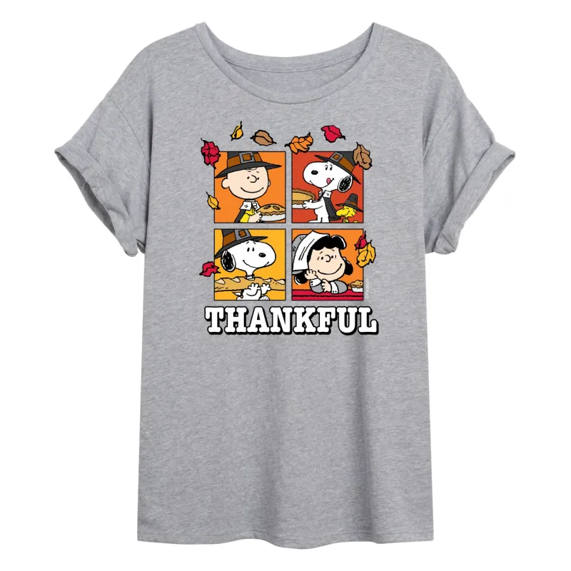 Peanuts - Thankful - Women's Oversized T-Shirt sold by Zulily