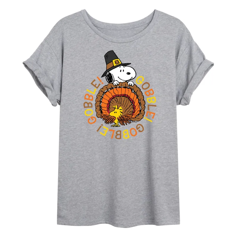 Peanuts - Gobble Gobble - Women's Oversized T-Shirt sold by Zulily