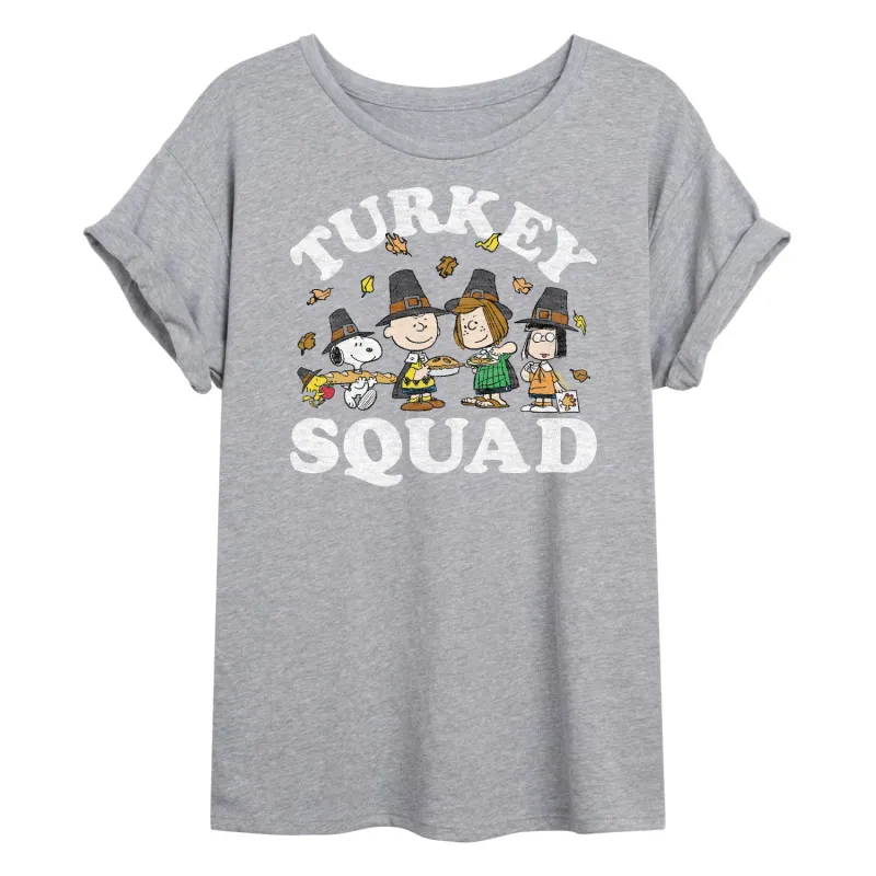 Peanuts - Turkey Squad - Women's Oversized T-Shirt sold by Zulily