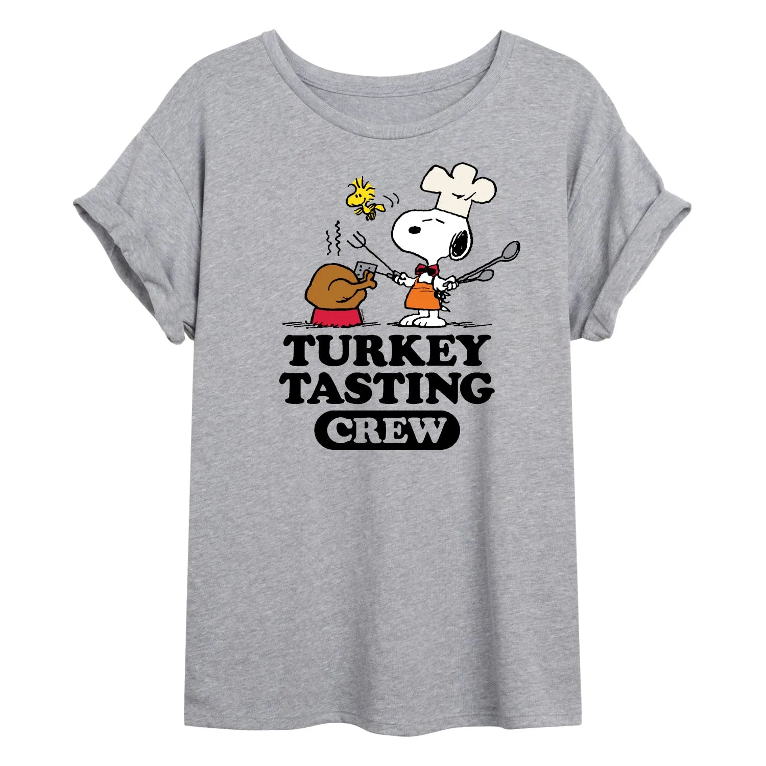 Peanuts - Turkey Tasting Crew - Women's Oversized T-Shirt sold by Zulily