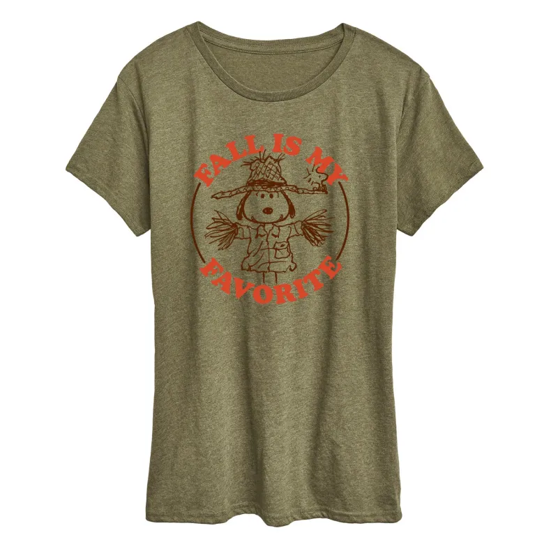 Peanuts - Fall Is My Favorite - Women's Short Sleeve Graphic T-Shirt sold by Zulily