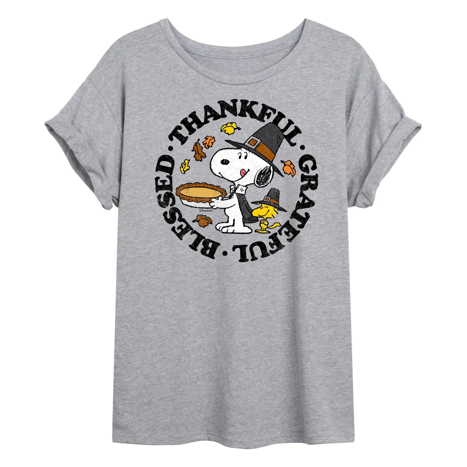Peanuts - Thankful Grateful Blessed - Women's Oversized T-Shirt sold by Zulily