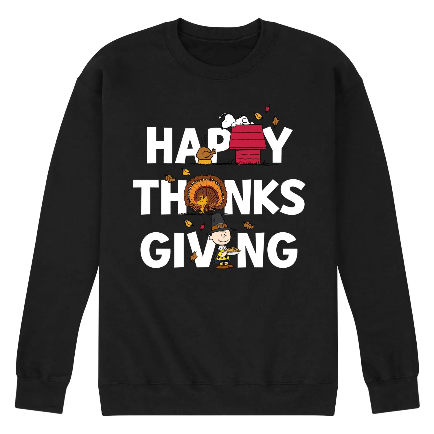 Peanuts - Happy Thanksgiving Icons - Men's Crew Neck Fleece Pullover sold by Zulily product image thumbnail 2