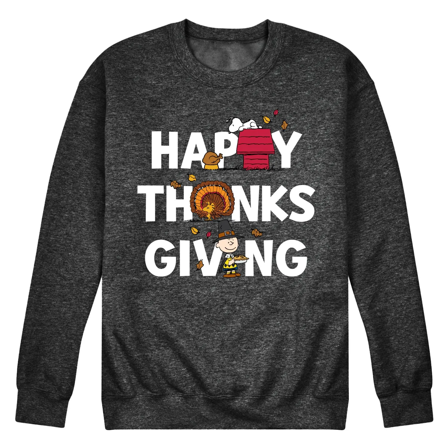 Peanuts - Happy Thanksgiving Icons - Men's Crew Neck Fleece Pullover sold by Zulily product image thumbnail 3