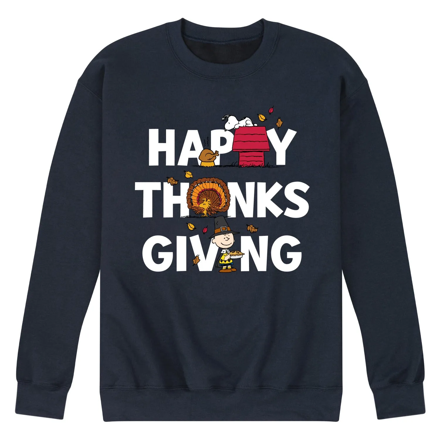 Peanuts - Happy Thanksgiving Icons - Men's Crew Neck Fleece Pullover sold by Zulily product image thumbnail 4