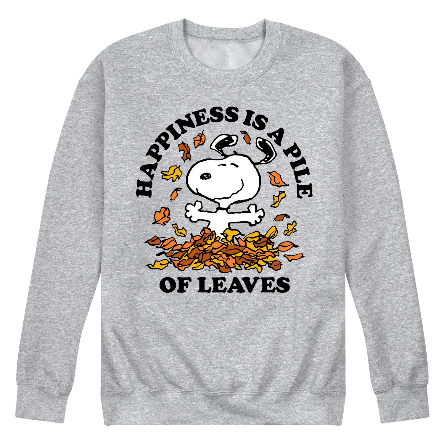 Peanuts - Happiness Is A Pile Of Leaves - Men's Crew Neck Fleece Pullover sold by Zulily product image thumbnail 2